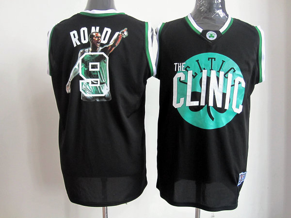  NBA Boston Celtics 9 Rajon Rondo Notorious Fashion Black Jersey